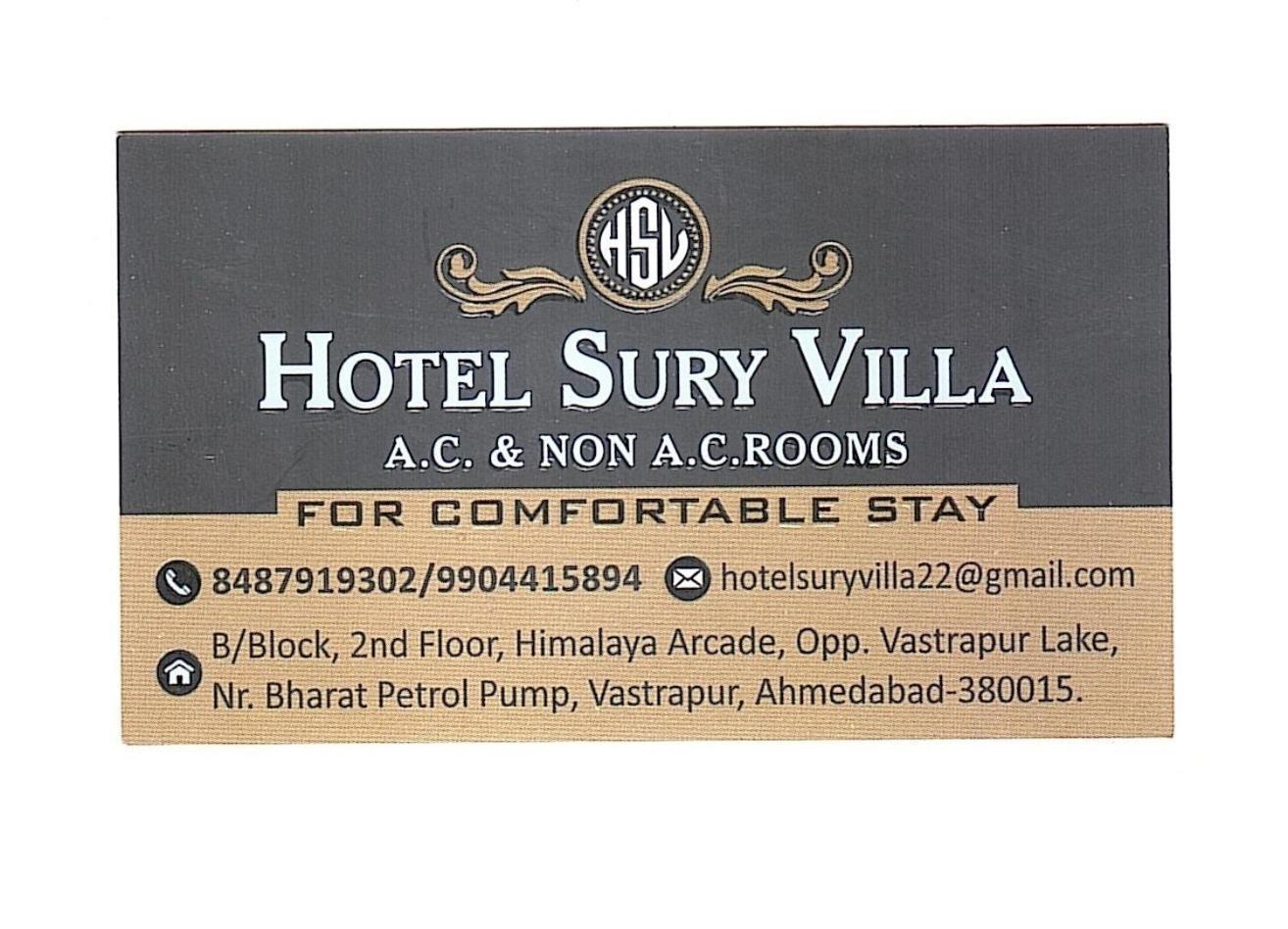 Hotel Sury Villa Ahmedabad Exterior foto